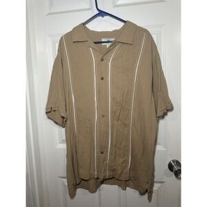 Island Shores Washable Shirt Men's XXL Tan Button Up